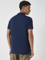 True Religion Men Navy Blue Solid Polo Collar Short Sleeves Polo Tshirt