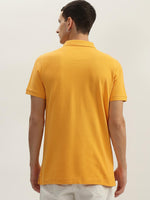 True Religion Men Yellow Solid Polo Collar Short Sleeves Polo Tshirt