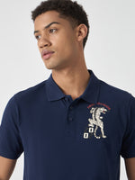 True Religion Men Navy Blue Solid Polo Collar Short Sleeves Polo Tshirt