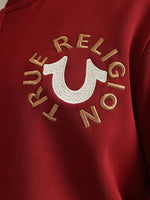 True Religion Men Embroidered Stand Collar Full Sleeves Bomber Jacket