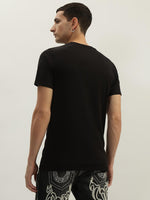 True Religion Men Black Printed Round Neck Short Sleeves Tshirt