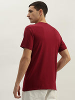 True Religion Men Red Printed Round Neck Short Sleeves Tshirt