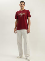 True Religion Men Red Printed Round Neck Short Sleeves Tshirt