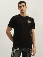 True Religion Men Black Printed Round Neck Short Sleeves Tshirt
