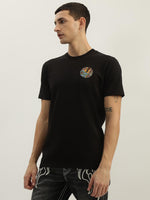 True Religion Men Black Printed Round Neck Short Sleeves Tshirt