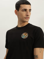 True Religion Men Black Printed Round Neck Short Sleeves Tshirt