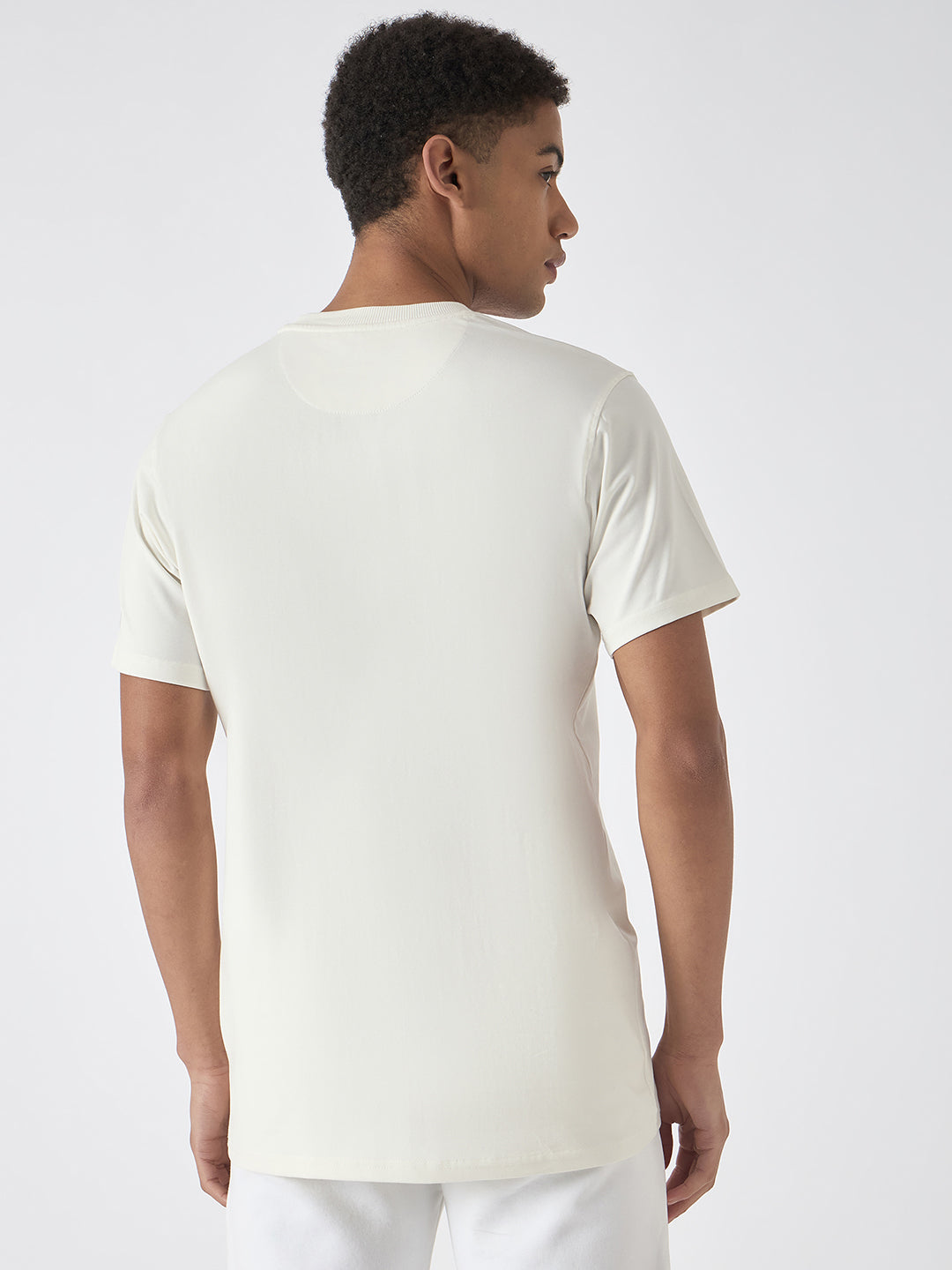 True Religion Men White Printed Round Neck Short Sleeves Tshirt