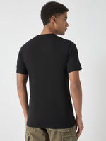 True Religion Men Black Printed Round Neck Short Sleeves Tshirt