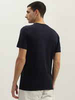 True Religion Men Navy Blue Printed Round Neck Short Sleeves Tshirt