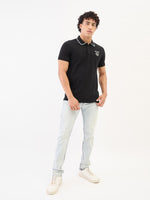 True Religion Men Black Solid Polo Tshirt