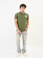 True Religion Men Green Solid Polo Tshirt