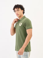 True Religion Men Green Solid Polo Tshirt