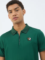 True Religion Men Green Solid Polo Tshirt