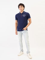 True Religion Men Blue Solid Polo Tshirt