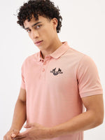 True Religion Men Pink Solid Polo Tshirt