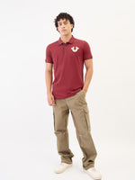 True Religion Men Red Solid Polo Tshirt