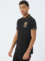 True Religion Men Black Solid Polo Tshirt