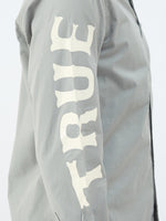 True Religion Men Grey Solid Collar Shirt