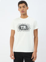 True Religion Men Cream Solid Round Neck Tshirt