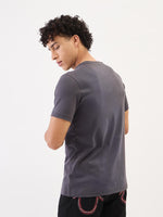 True Religion Men Grey Solid Round Neck Tshirt