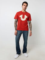 True Religion Men ROPE STITCH Joey Flared Fit Dark Wash Jeans