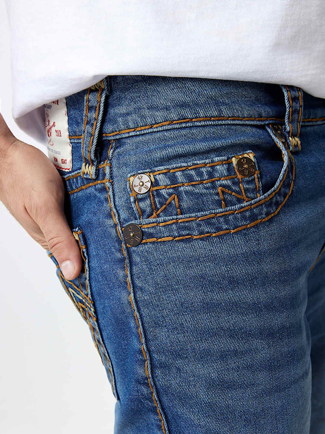 True Religion Men SUPER T Billy Bootcut Fit Dark Wash Jeans