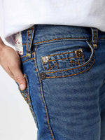 True Religion Men SUPER T Billy Bootcut Fit Dark Wash Jeans