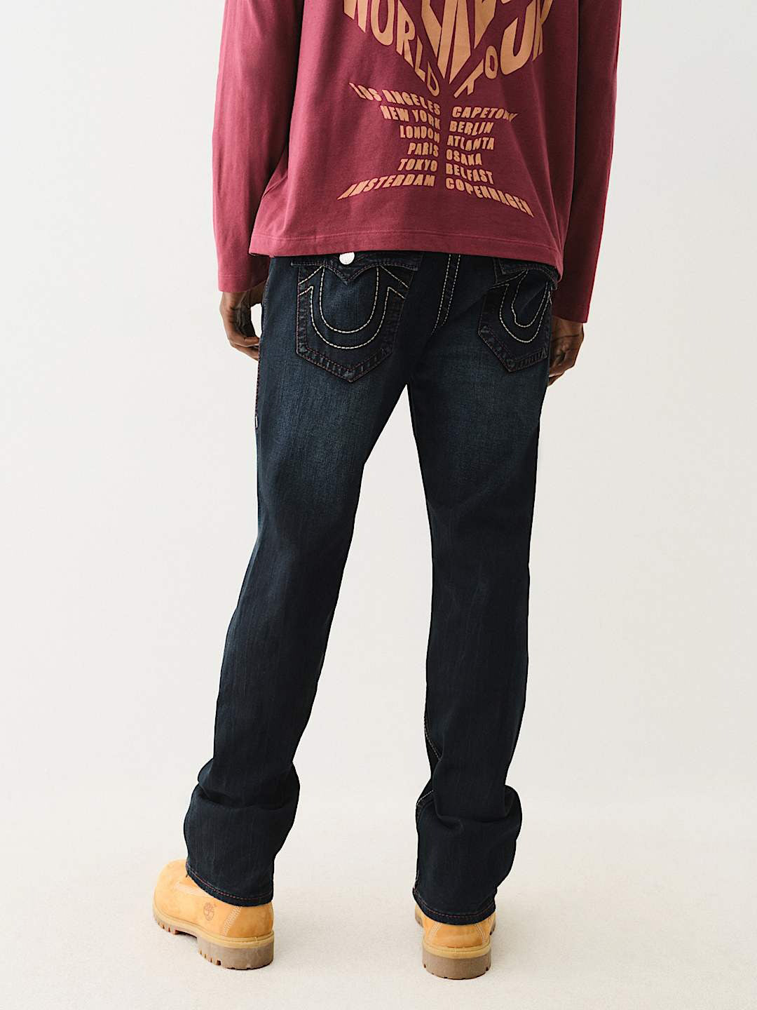 True Religion Men BIG T Ricky Straight Fit Dark Wash Jeans