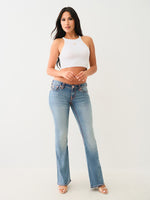 True Religion Super T Joey Flare Fit Blue Mid Rise Washed Jeans