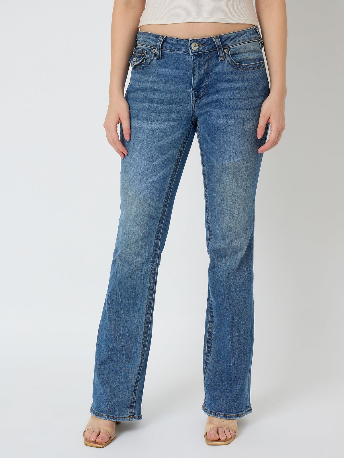 True Religion Women Blue Washed Sn Becca Jeans