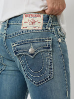True Religion Men SUPER T Ricky Straight Fit Medium Wash Jeans