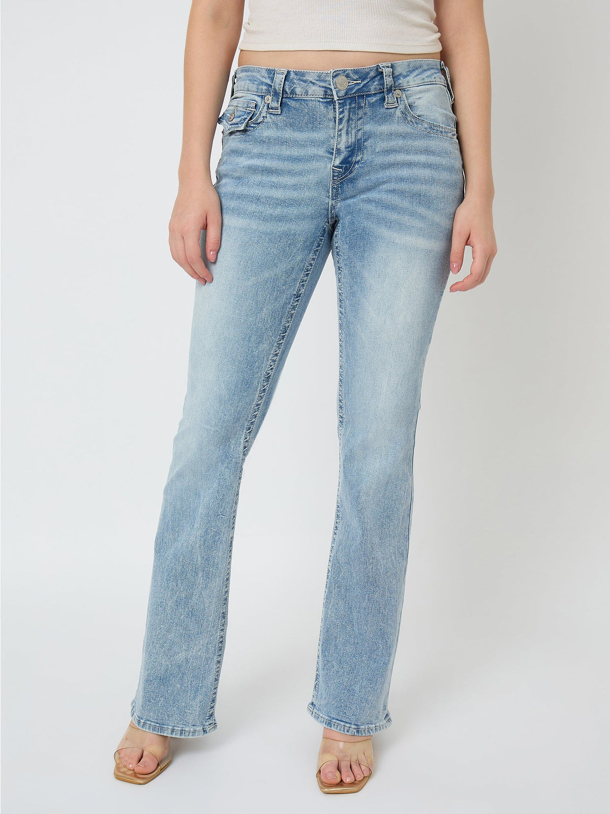 True Religion Women Blue Washed Sn Becca Jeans