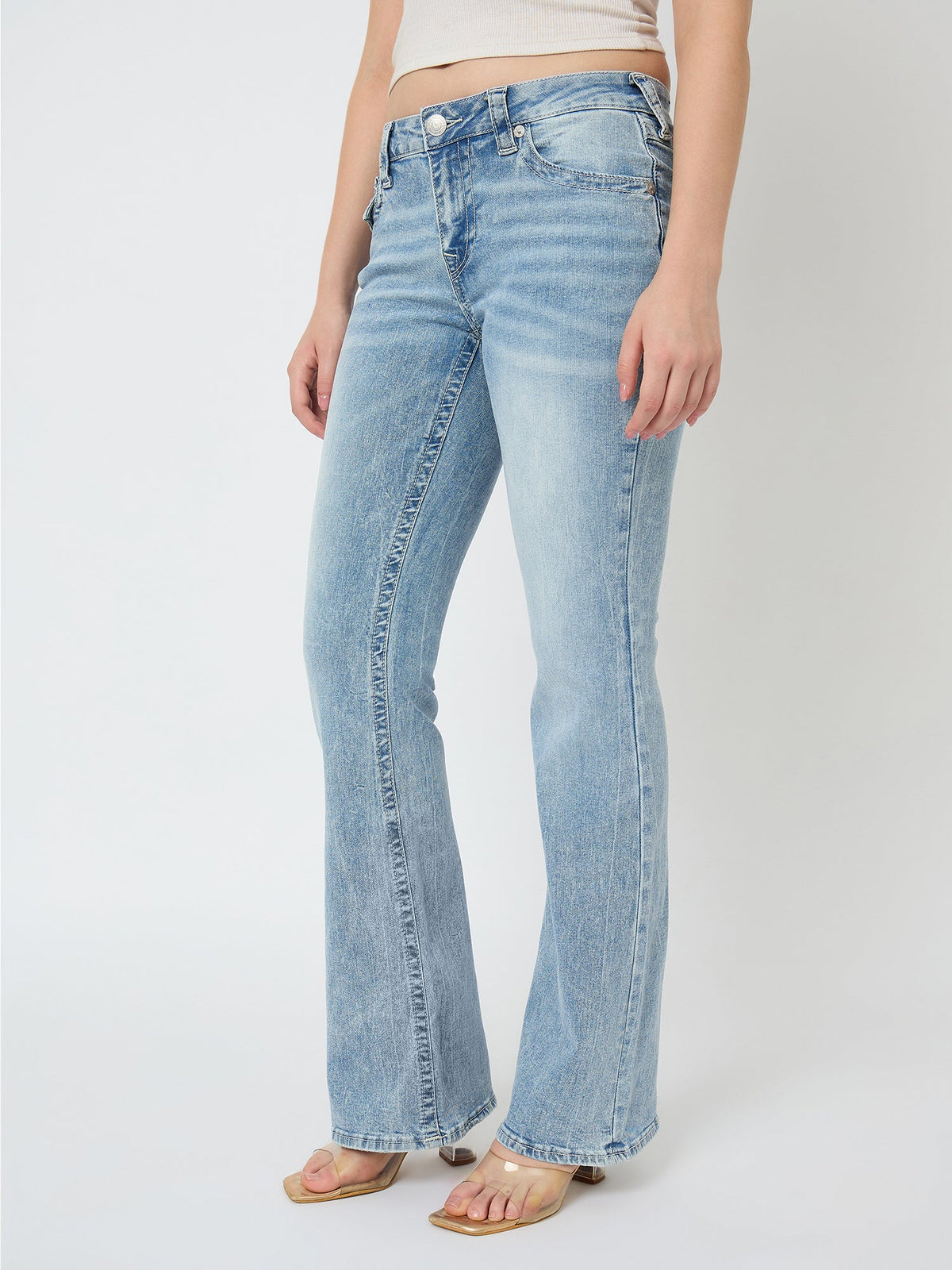 True Religion Women Blue Washed Sn Becca Jeans