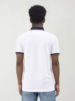 True Religion Men White Solid Regular Fit Pure Cotton Polo T-Shirt