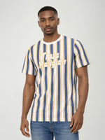 True Religion Men Multicolor Striped Regular Fit Pure Cotton T-Shirt