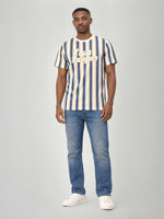 True Religion Men Multicolor Striped Regular Fit Pure Cotton T-Shirt