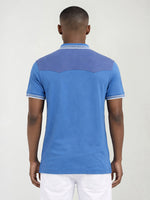 True Religion Men Blue Solid Regular Fit Polo T-Shirt