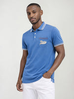 True Religion Men Blue Solid Regular Fit Polo T-Shirt