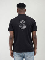 True Religion Men Black Solid Regular Fit Polo T-Shirt