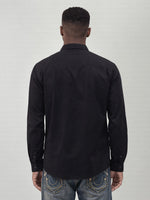 True Religion Men Black Embroidered Regular Fit Shirt