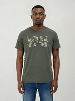 True Religion Men Green Printed Regular Fit T-Shirt