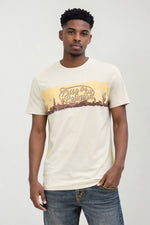True Religion Men Beige Printed Regular Fit T-Shirt