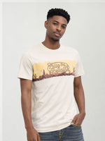 True Religion Men Beige Printed Regular Fit T-Shirt