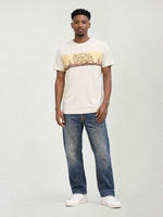 True Religion Men Beige Printed Regular Fit T-Shirt