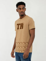 True Religion Men Khaki Printed Regular Fit T-Shirt