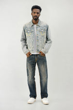 True Religion Men Dark Blue Solid Straight Fit Super T Ricky Jeans