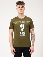 True Religion Martini Olive Printed Regular Fit T-Shirt