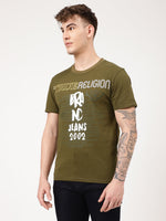 True Religion Martini Olive Printed Regular Fit T-Shirt