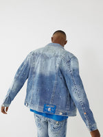 True Religion Men Black Washed Collar Jacket