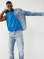 True Religion Men Black Washed Collar Jacket